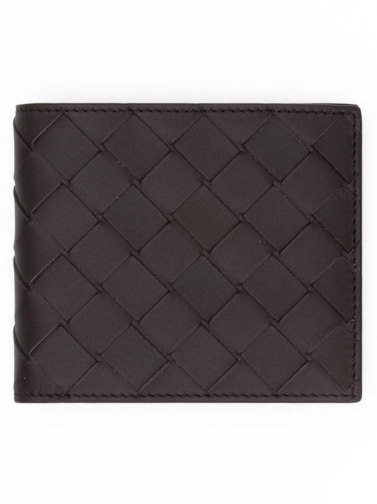 Bottega Veneta Intrecciato Leather Half Wallet Brown