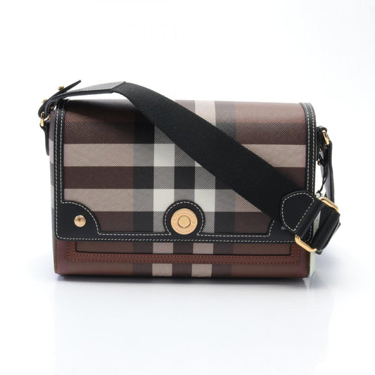 Burberry    Coated Canvas Leather Shoulder Bag ()