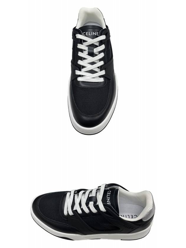 CELINE CT07 Rubber Mesh Leather Low Top Sneakers Black