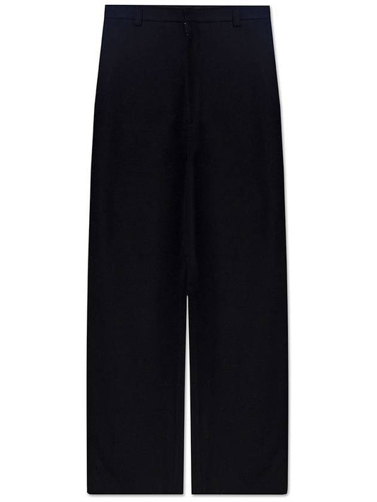 Balenciaga Women's Wool Straight Pants Black