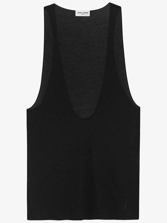 Saint Laurent 23 fw Silk Tank Top WITH Monogram Detail 761463Y37NH1000 B0650945968