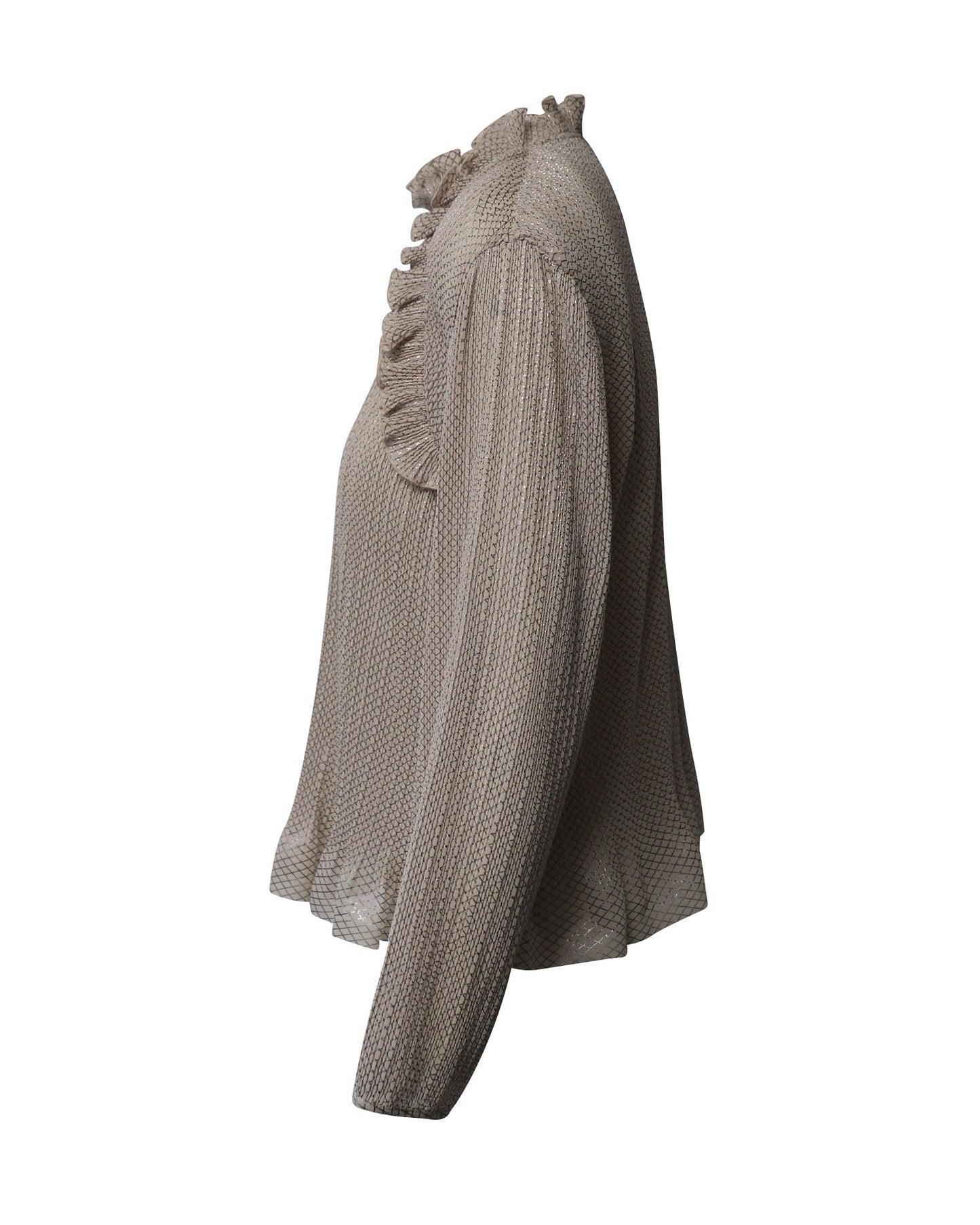 See by Chloe Ruffled Top in Sweet Beige Polyester