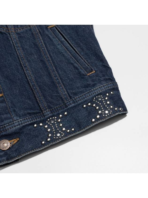 CELINE Trucker Cotton Denim Jacket Navy