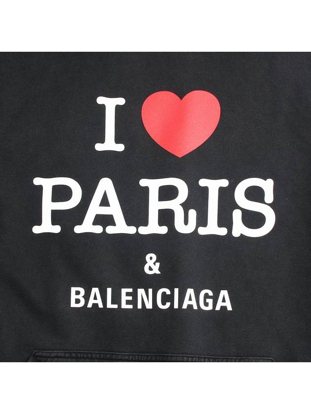 Balenciaga I Love Paris Large Fit Hoodie Black
