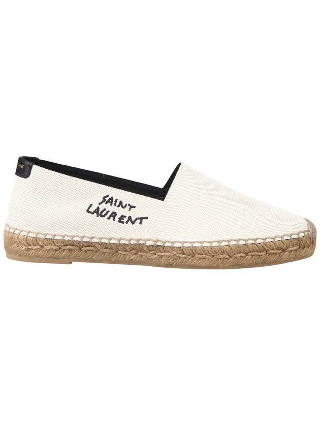 Saint Laurent Logo Monogram Espadrilles Beige