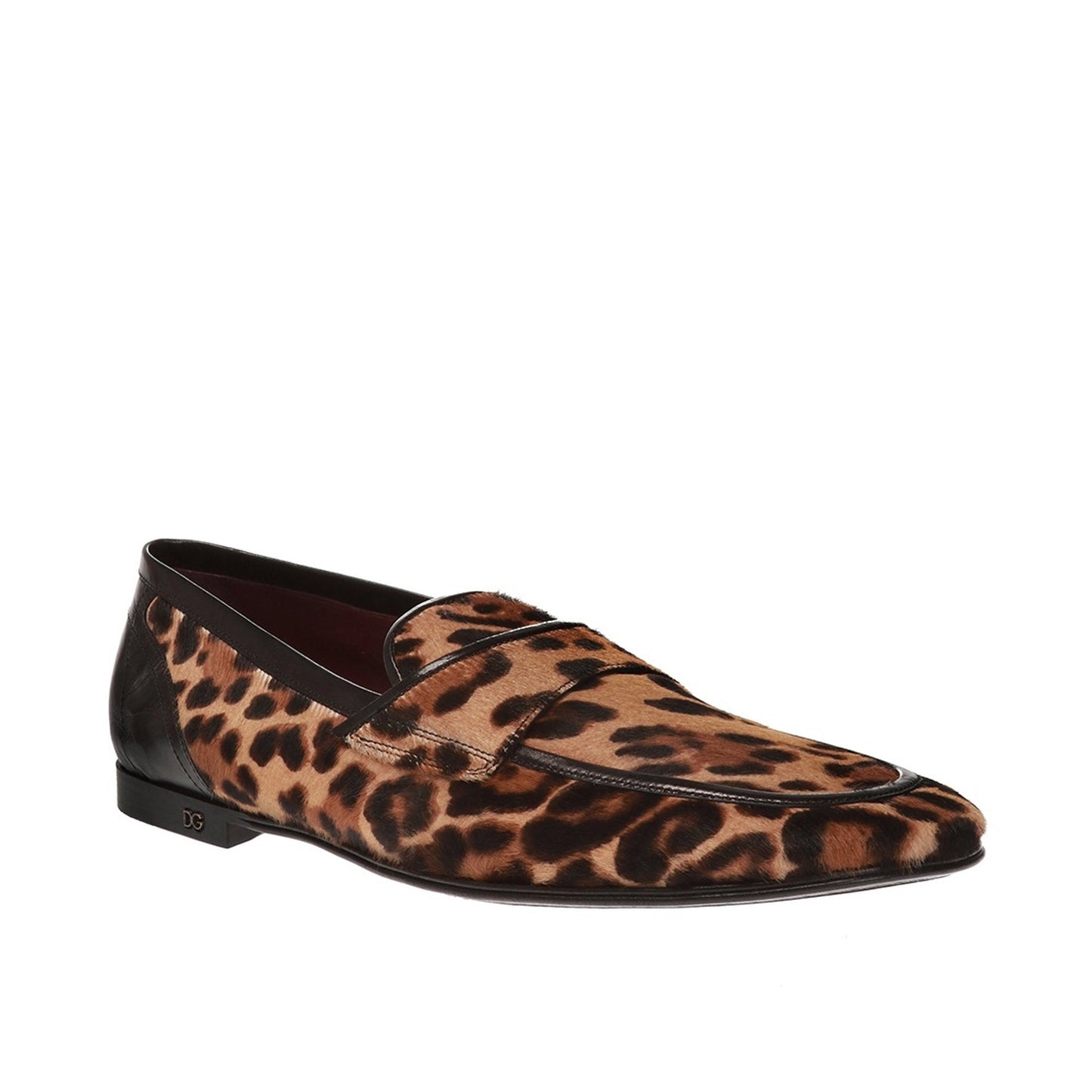Dolce & Gabbana Leopard Print Pony Hair Loafers Men