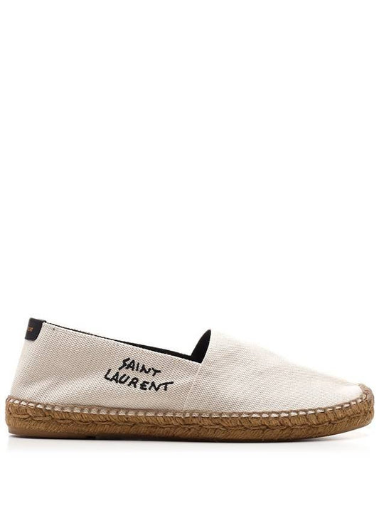 Saint Laurent Logo Monogram Espadrilles Beige