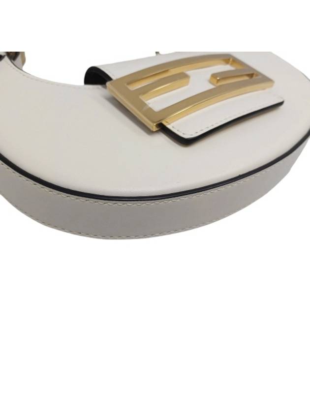 Fendi 8BS065 FF Cookie Mini Ivory Hobo Shoulder Bag