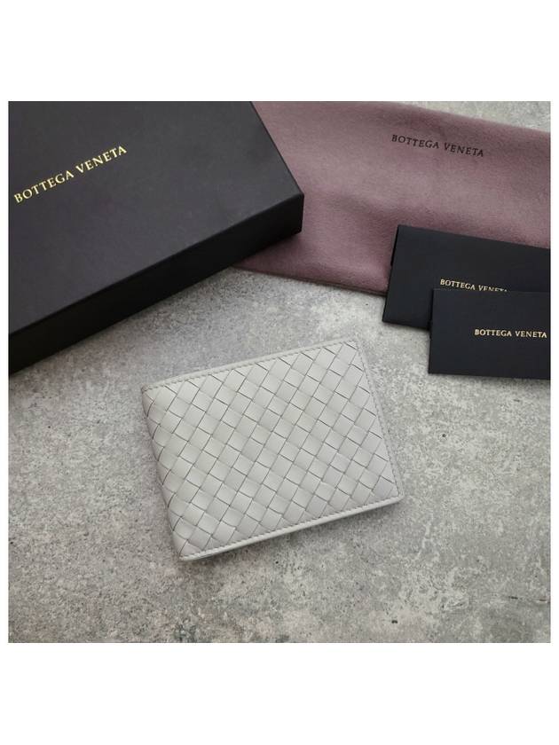 Bottega Veneta Intrecciato Leather Half Wallet Grey