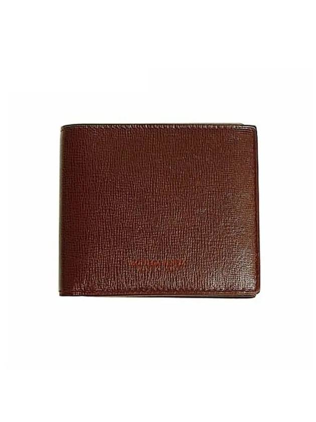 Bottega Veneta Logo Leather Half Wallet Brown