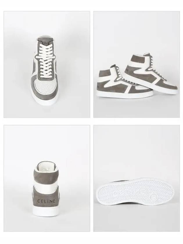 CELINE CT01 Z Trainer Suede Calfskin High Top Sneaker Grey
