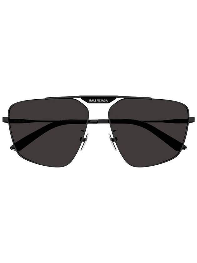 Balenciaga Eyewear BB0246SA Tag 20 Navigator Metal Sunglasses Black Gray