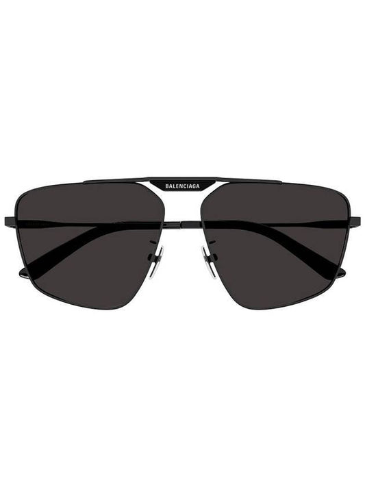Balenciaga Eyewear BB0246SA Tag 20 Navigator Metal Sunglasses Black Gray