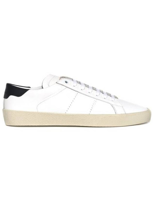 Saint Laurent Black Tab Leather Low Top Sneakers White