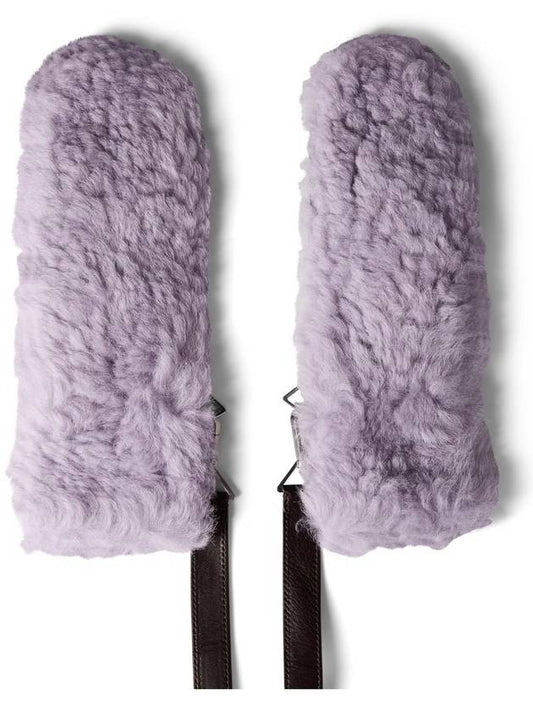 Bottega Veneta Teddy Shearling And Leather Logo Gloves