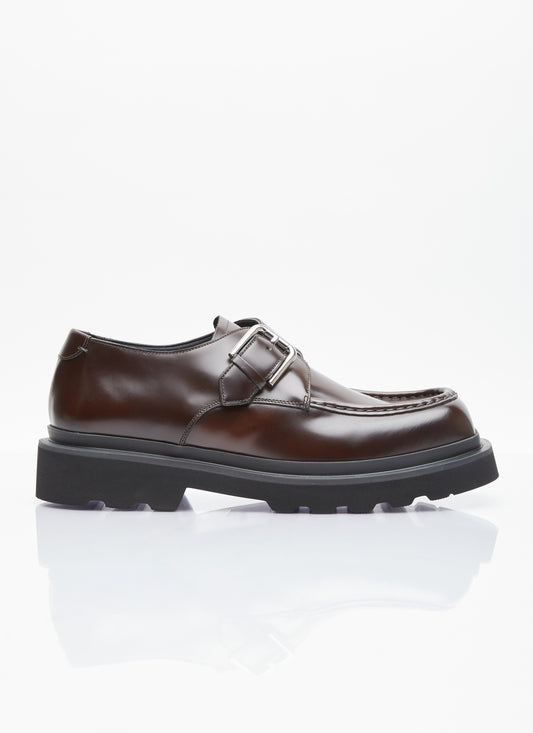 Dolce & Gabbana Men Brushed Leather Monkstrap Shoes