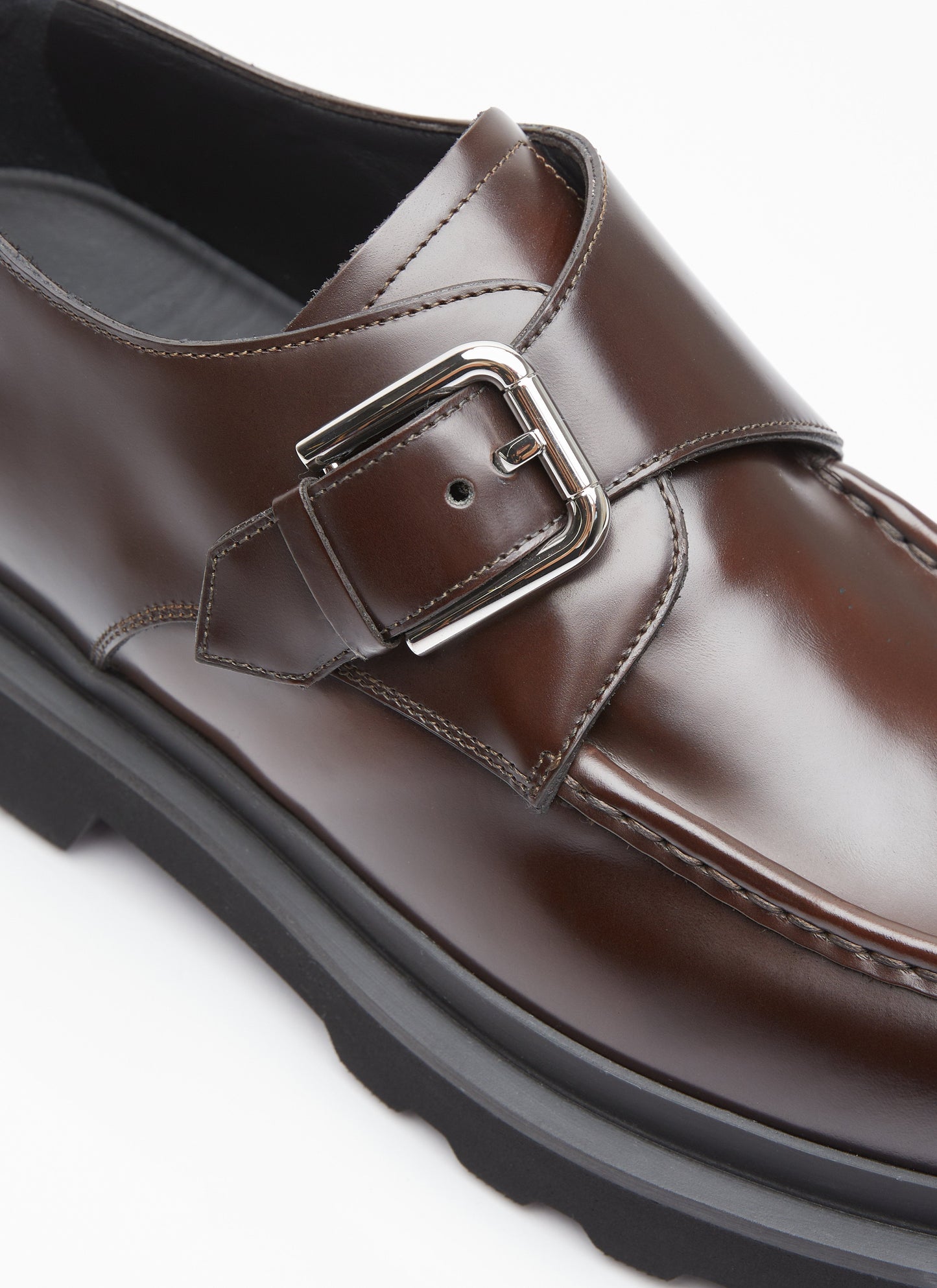 Dolce & Gabbana Men Brushed Leather Monkstrap Shoes