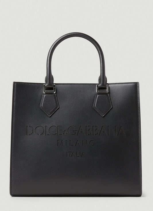 Dolce & Gabbana Men Debossed Logo Tote Bag