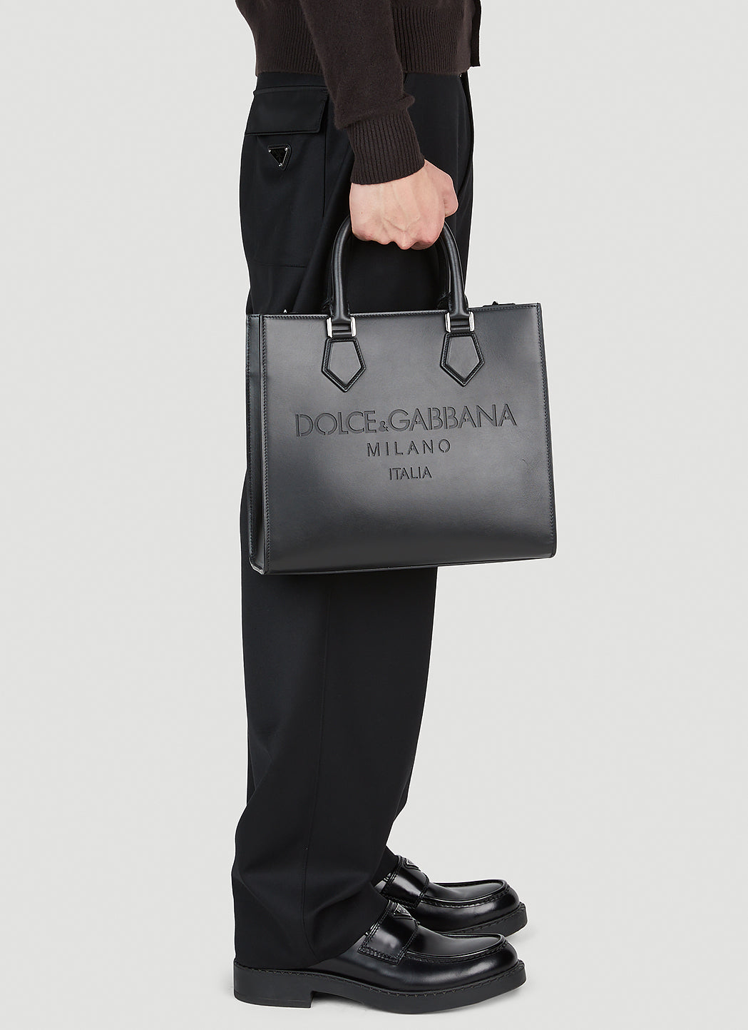 Dolce & Gabbana Men Debossed Logo Tote Bag