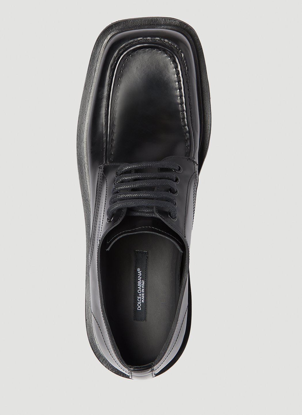 Dolce & Gabbana Men Brushed Leather Derby Shoes