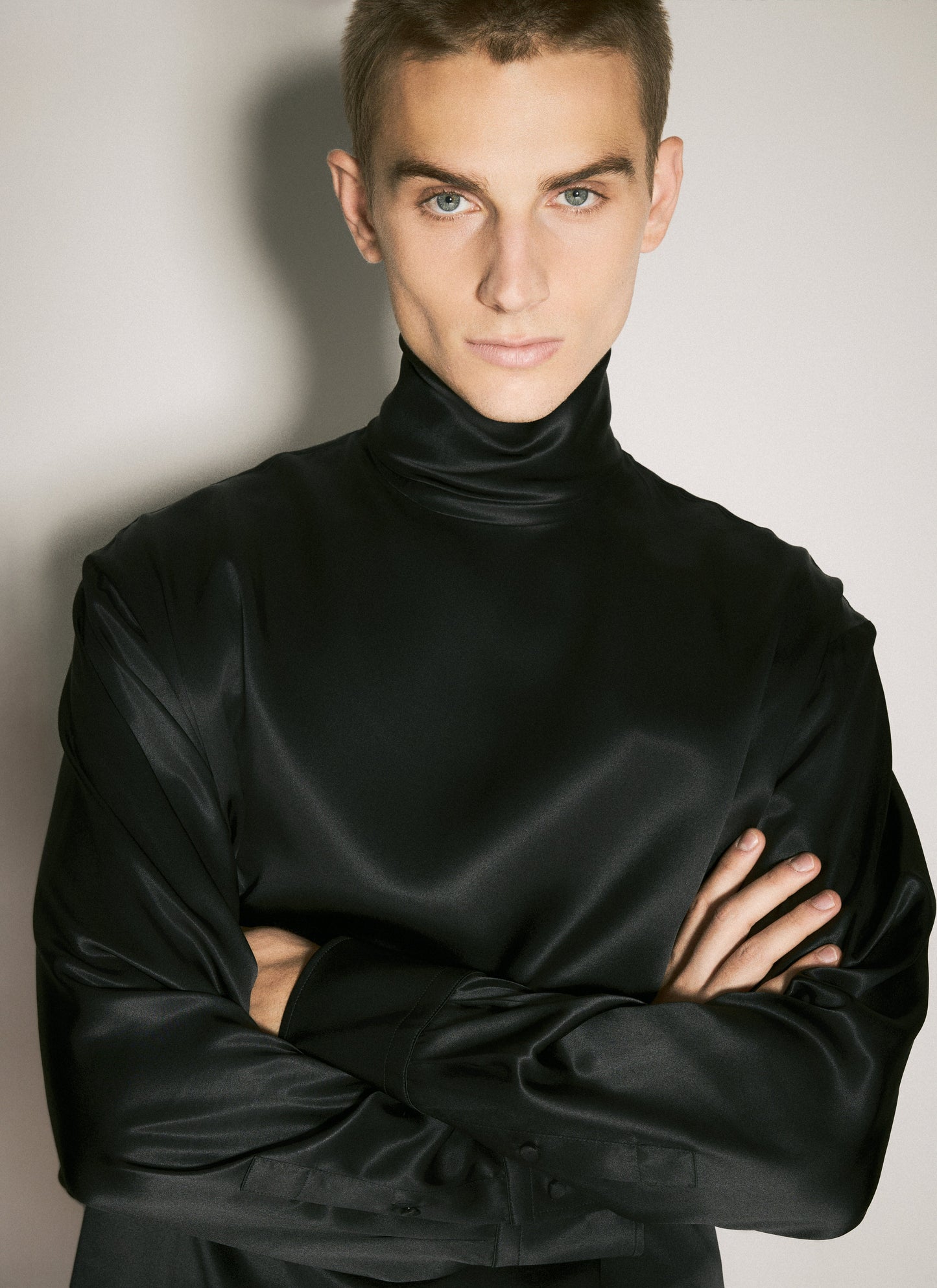 Dolce & Gabbana Men Loose Silk Turtleneck Top