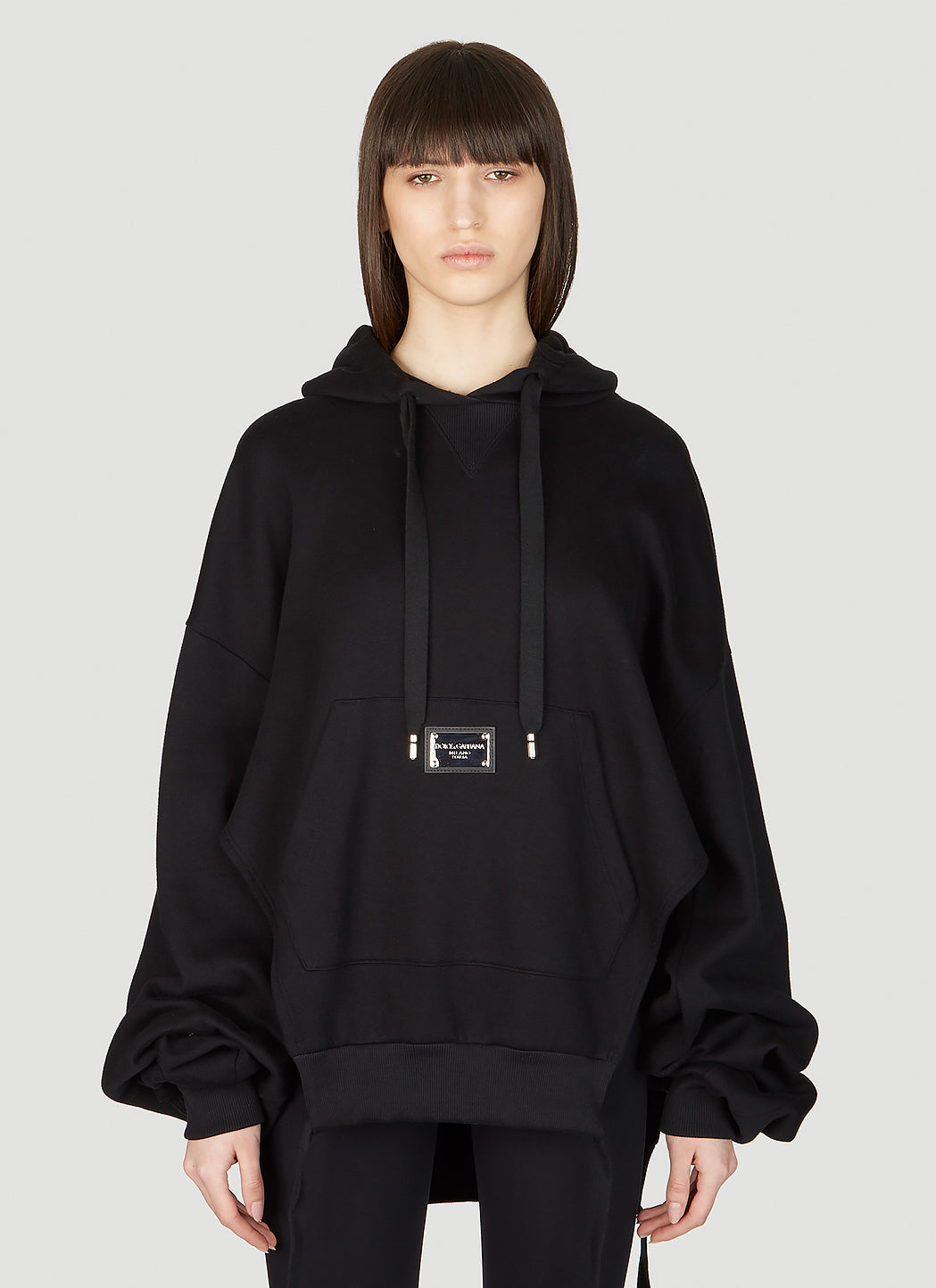 Dolce & Gabbana Women Logo Plaque Hooded Sweatshirt