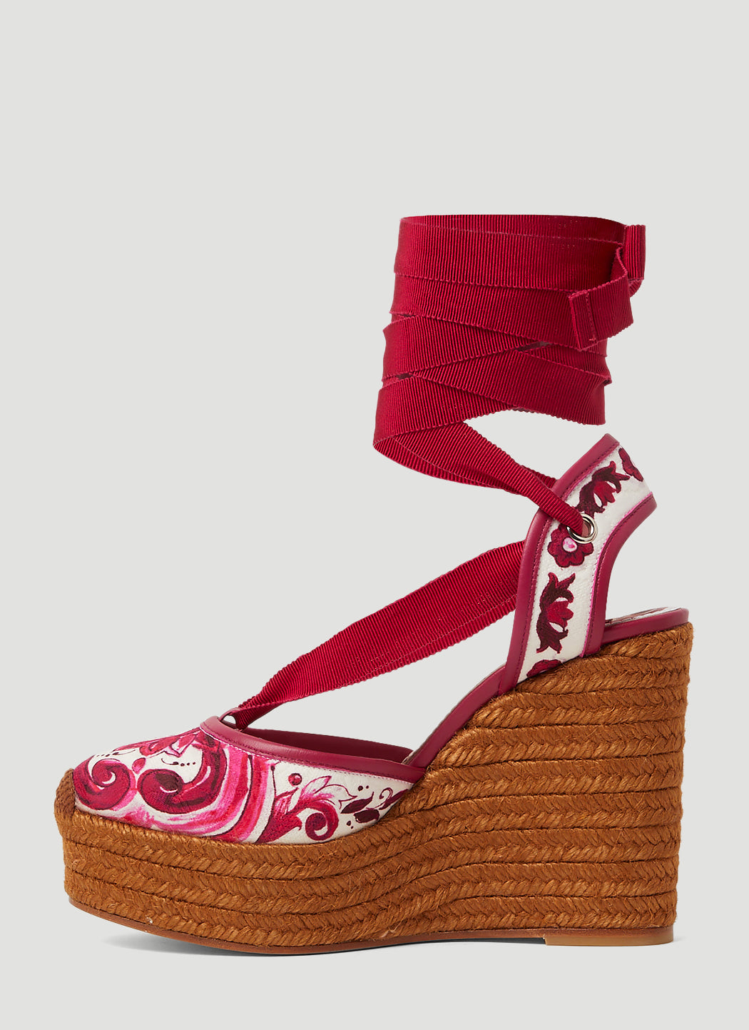Dolce & Gabbana Women Printed Brocade Wedge Sandals