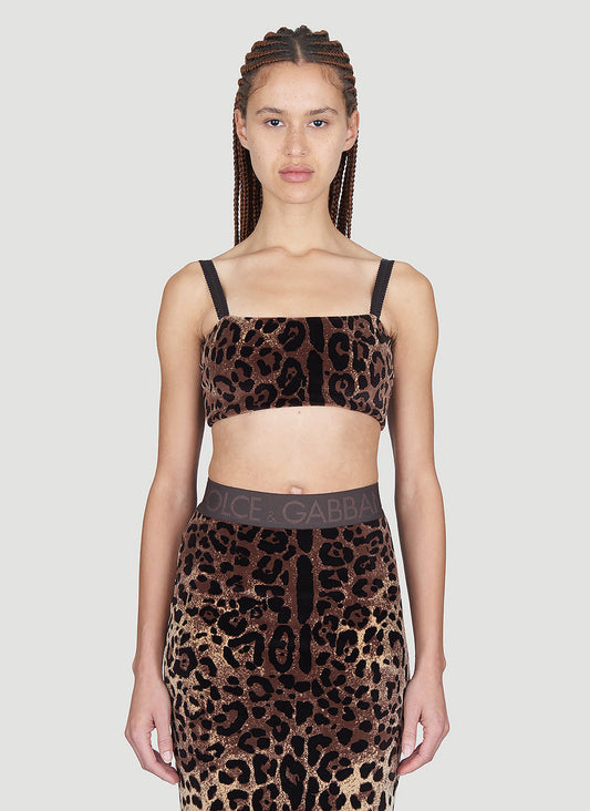Dolce & Gabbana Women Leopard Print Crop Top