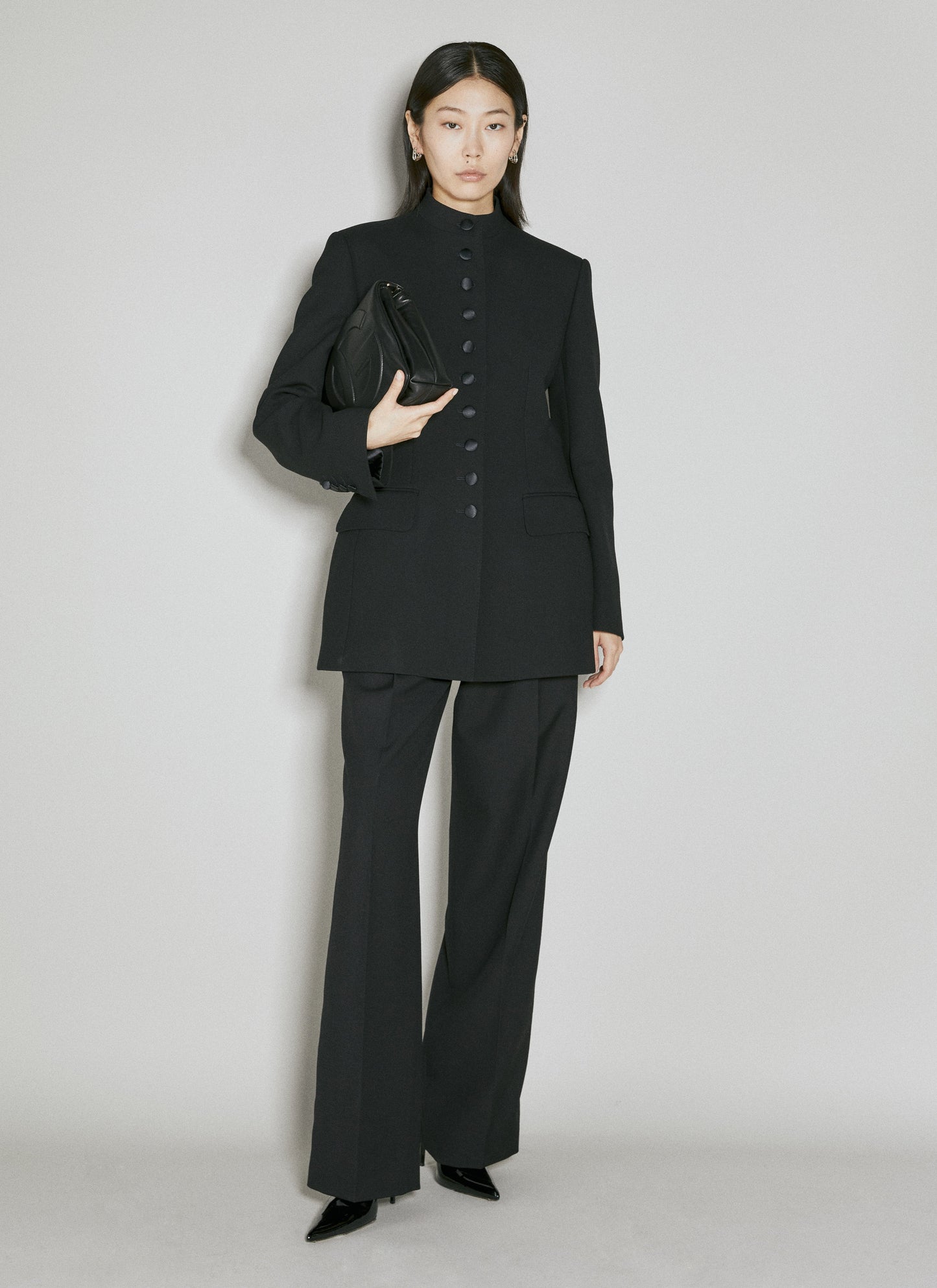 Dolce & Gabbana Women Long Single-Breasted Wool Cady Jacket