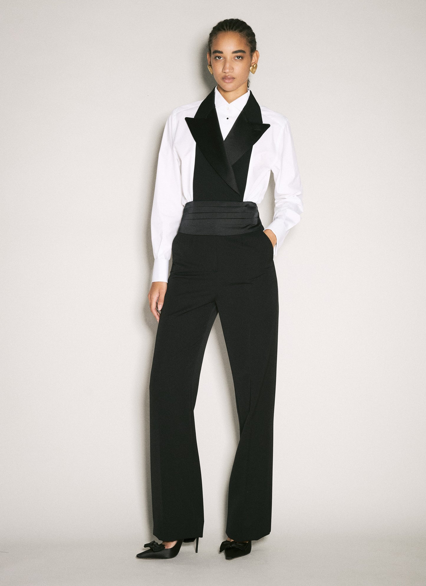 Dolce & Gabbana Women Wool Gabardine Tuxedo Pants