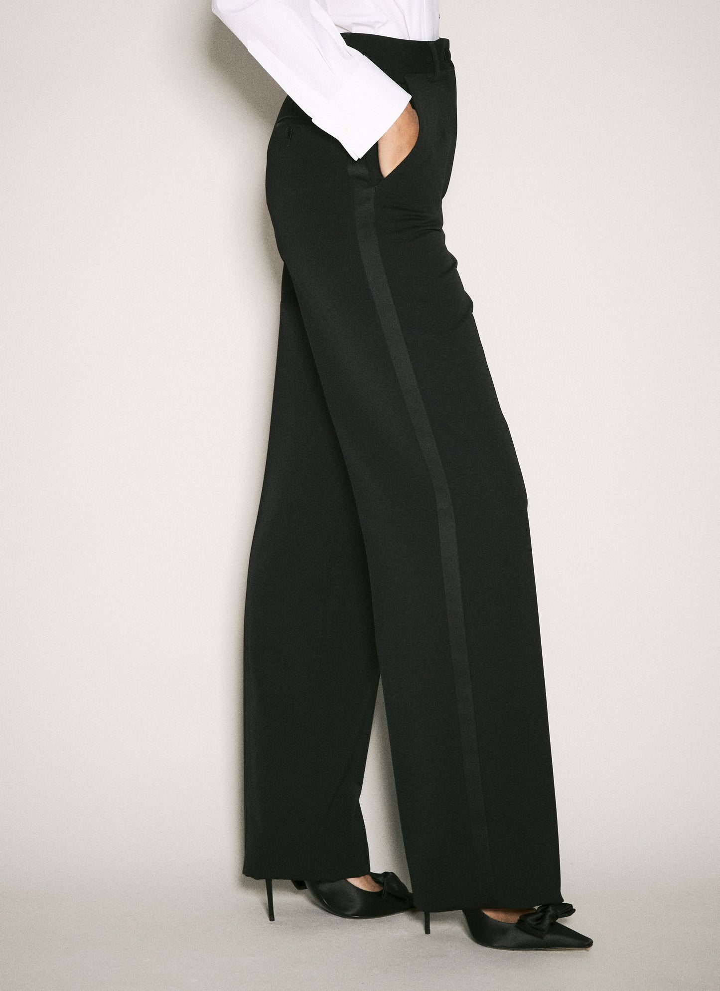 Dolce & Gabbana Women Wool Gabardine Tuxedo Pants