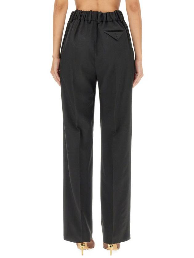 Bottega Veneta Light Wool Wide Leg Pants Black
