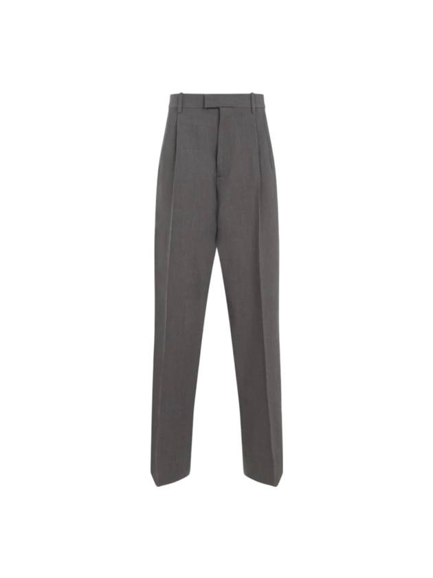 Bottega Veneta Pleated Straight Pants Grey Melange