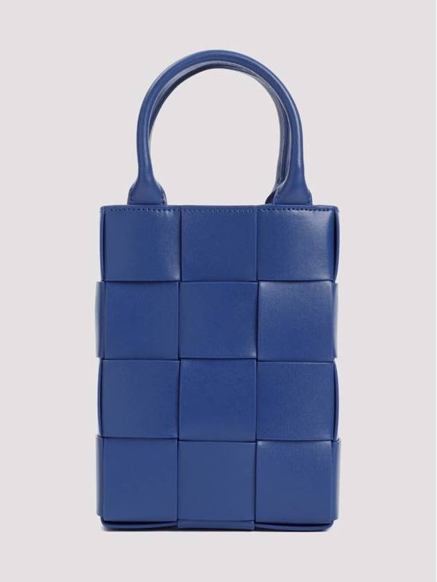 Bottega Veneta Mini Cassette North Shoulder Bag Blue