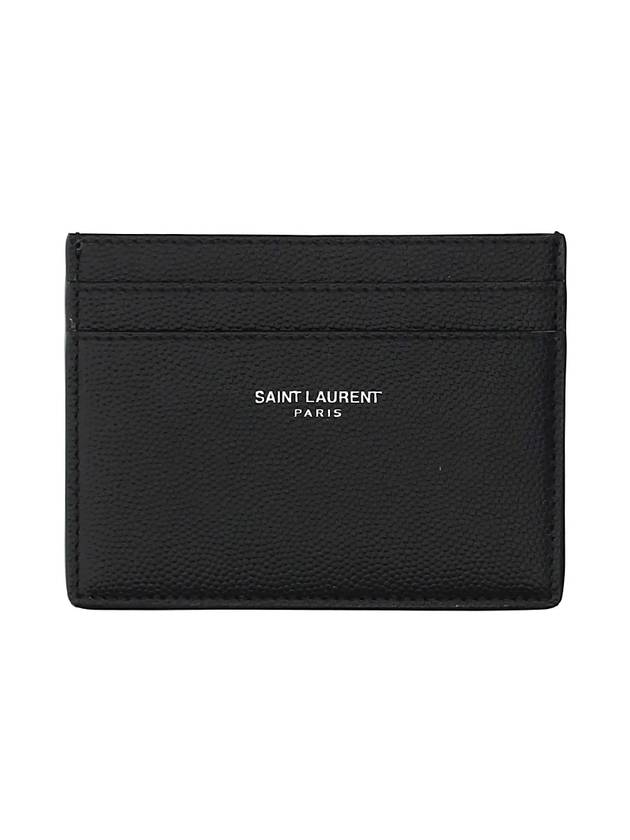 Saint Laurent Embossed Leather Card Wallet Black