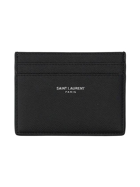 Saint Laurent Embossed Leather Card Wallet Black