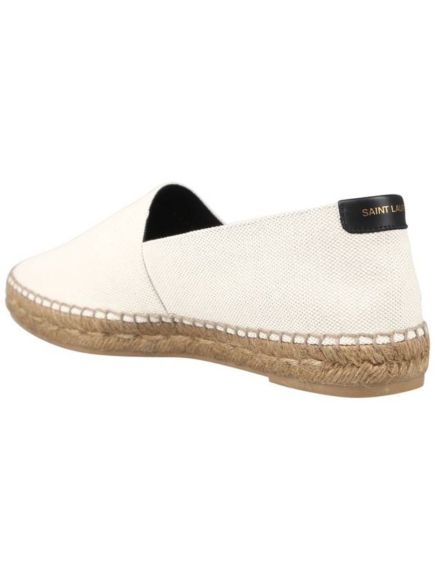 Saint Laurent Logo Monogram Espadrilles Beige