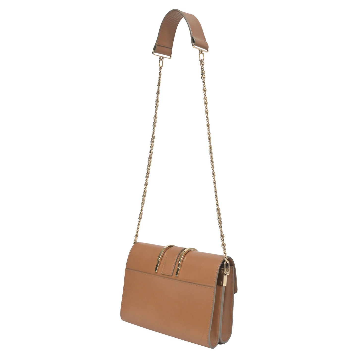 Chloe Small Bronte Flap Bag in Brown Leather