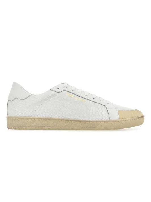 Saint Laurent perforated leather low-top sneakers white