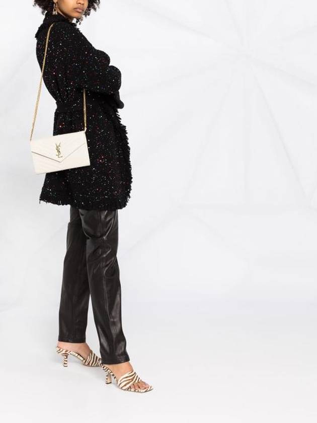 Saint Laurent Monogram Matelasse Chain Shoulder Bag White