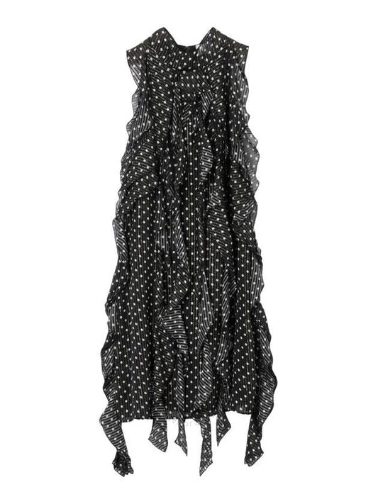 Burberry Burberry Silk Ruffled Polka Dot Dress Brand Size 8 US Size 6