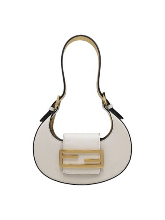 Fendi 8BS065 FF Cookie Mini Ivory Hobo Shoulder Bag