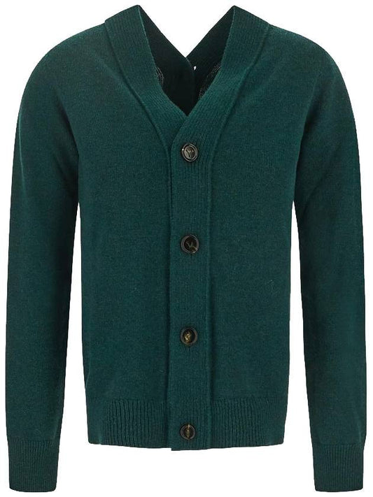 Bottega Veneta Double Button Cashmere Cardigan Green
