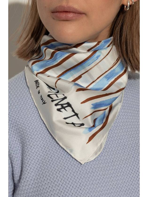 Bottega Veneta Bottega Veneta Silk Scarf With Striped Pattern, Women's, White