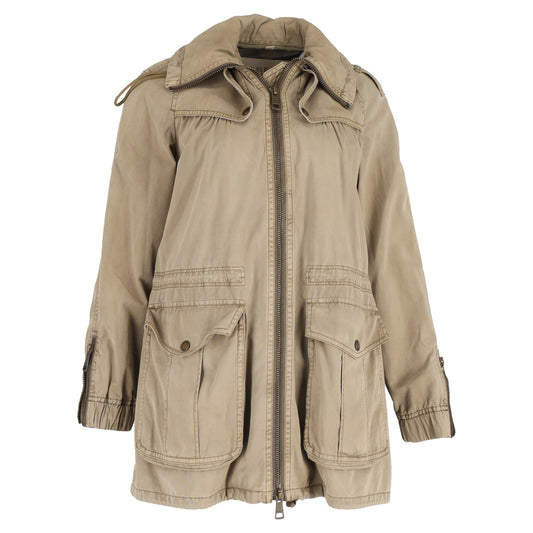 Burberry Brit Cargo Zipped Jacket in Brown Cotton