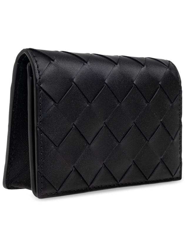 Bottega Veneta Bottega Veneta Leather Card Case, Men's, Black