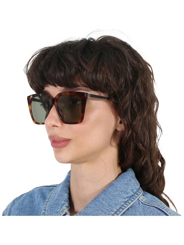 Saint Laurent Saint Laurent Green Square Ladies Sunglasses SL M100 003 56