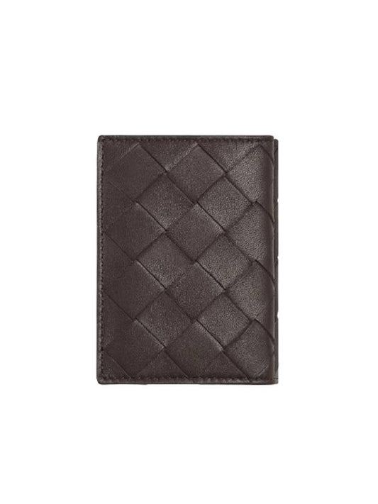 Bottega Veneta TINy Tri-Fold Zipper Half Wallet Brown