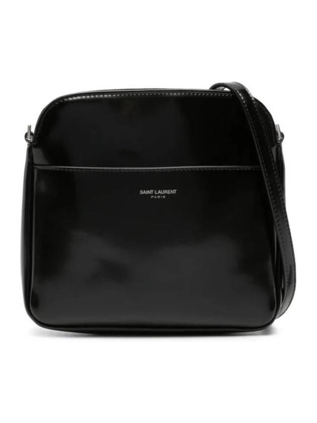 Saint Laurent Brushed Calfskin Mini Cross Bag Black
