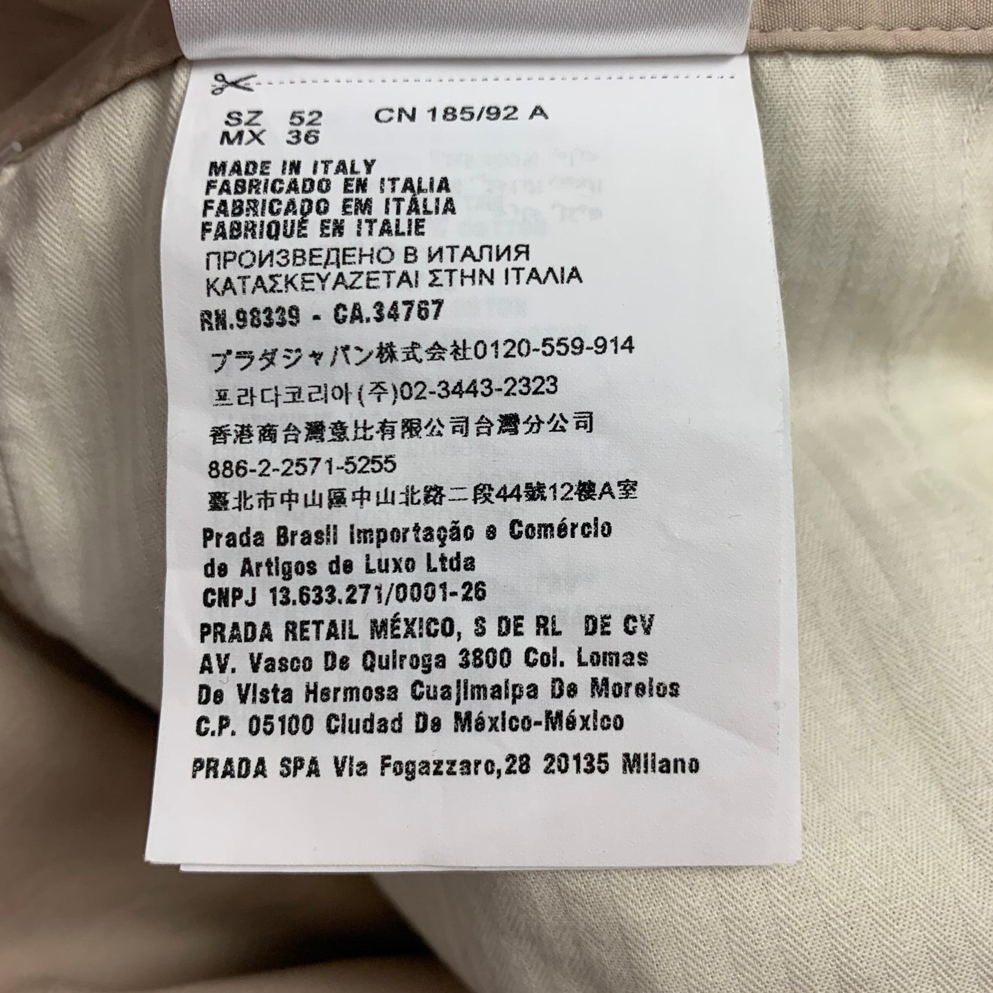 PRADA Size 36 Beige Cotton Belted Shorts